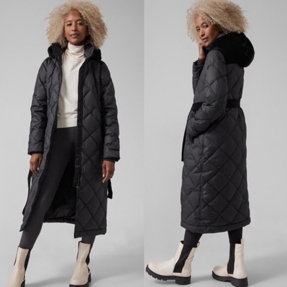 Athleta Jackets & Blazers - NWT Athleta Boulevard Down Filled Duster Puffer Coat in Black